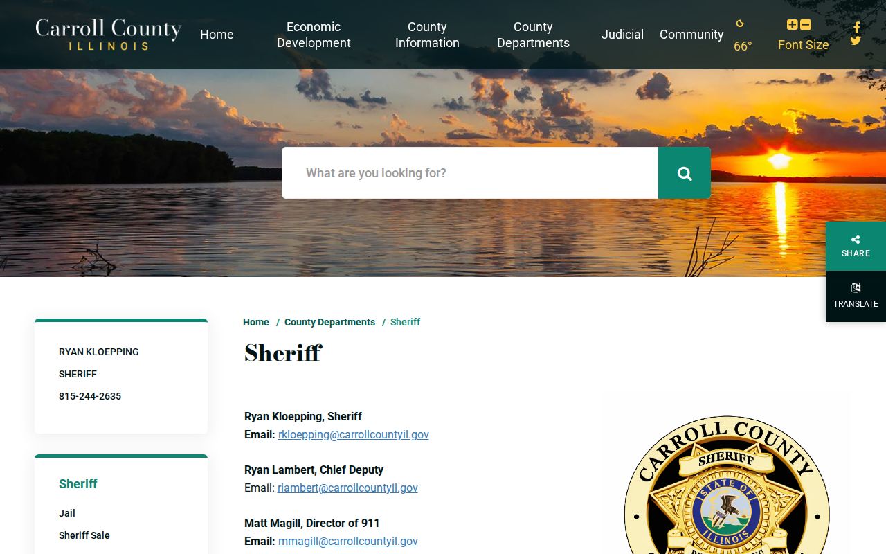 Carroll County Sheriff and jail official webpage