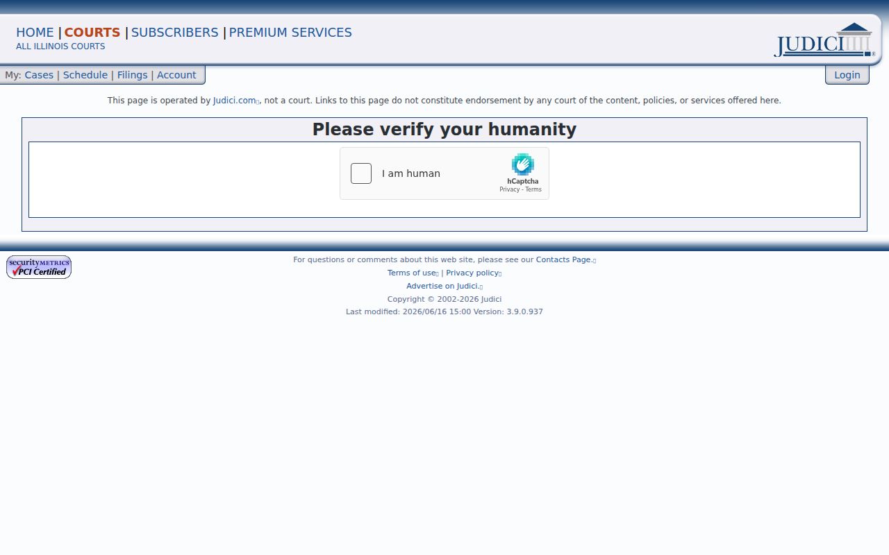 Judici Carroll County criminal case search interface