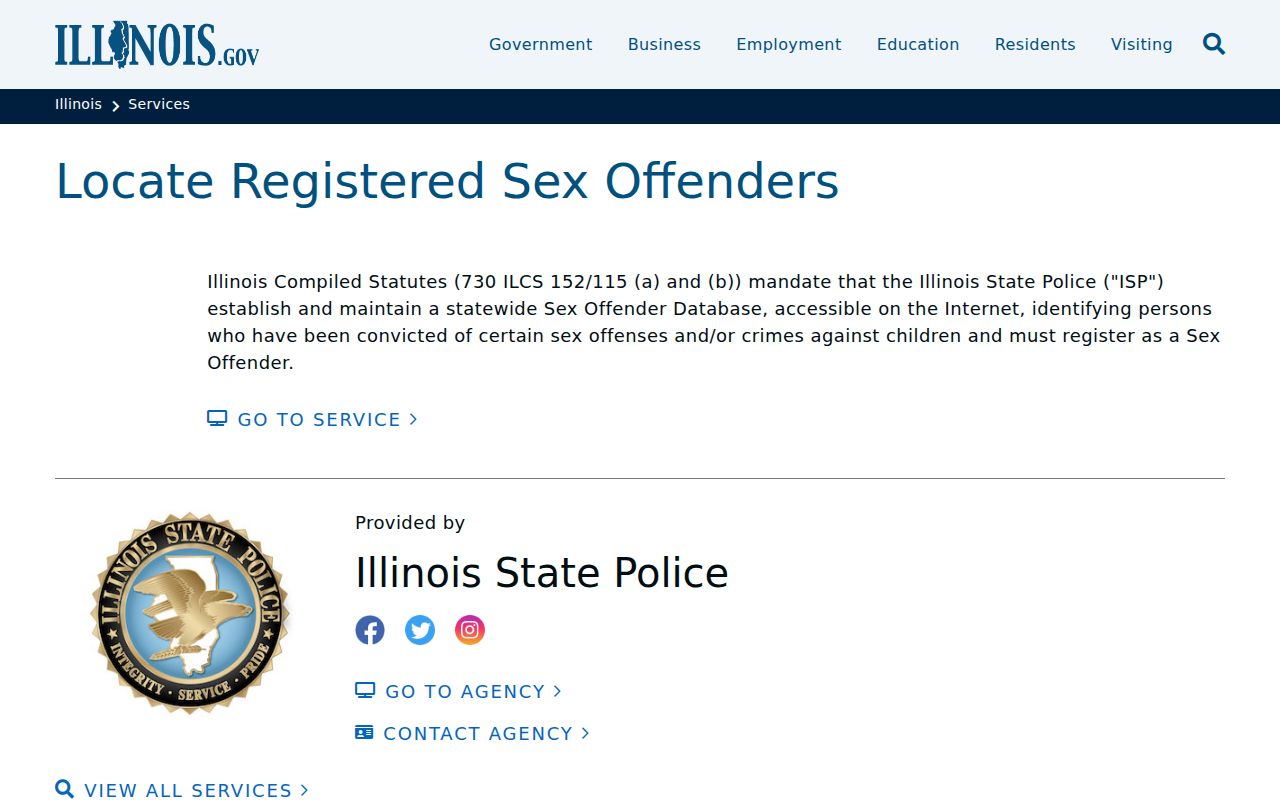 Illinois sex offender registry service for Carroll County