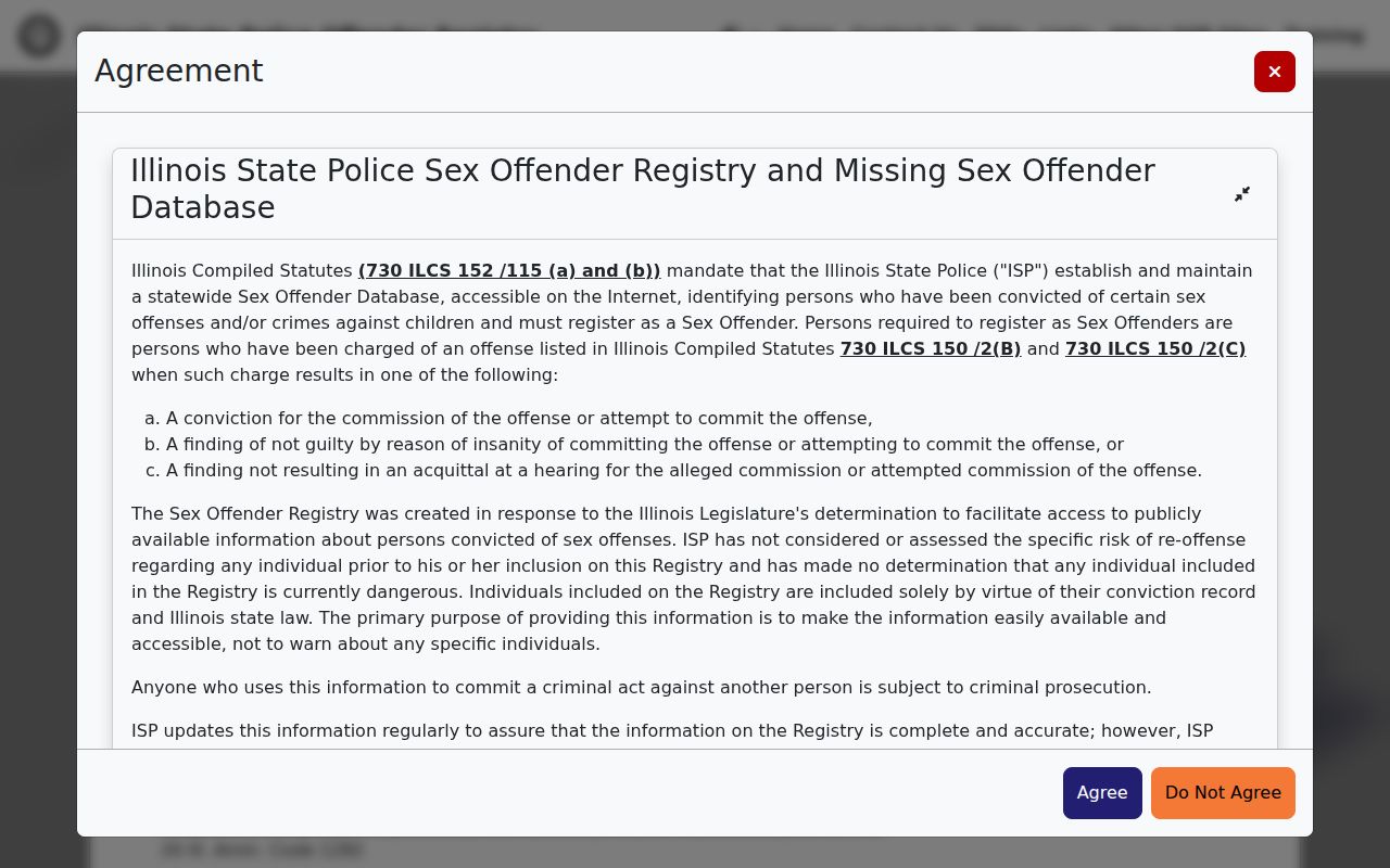 Carroll County sex offender search on ISP